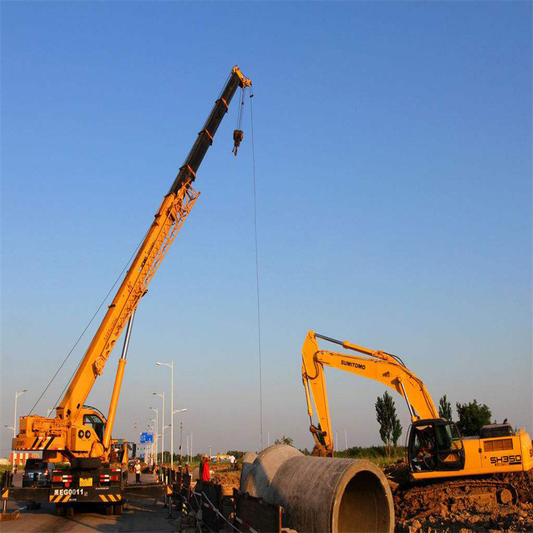 中原挖机用吊车怎么吊